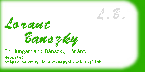 lorant banszky business card